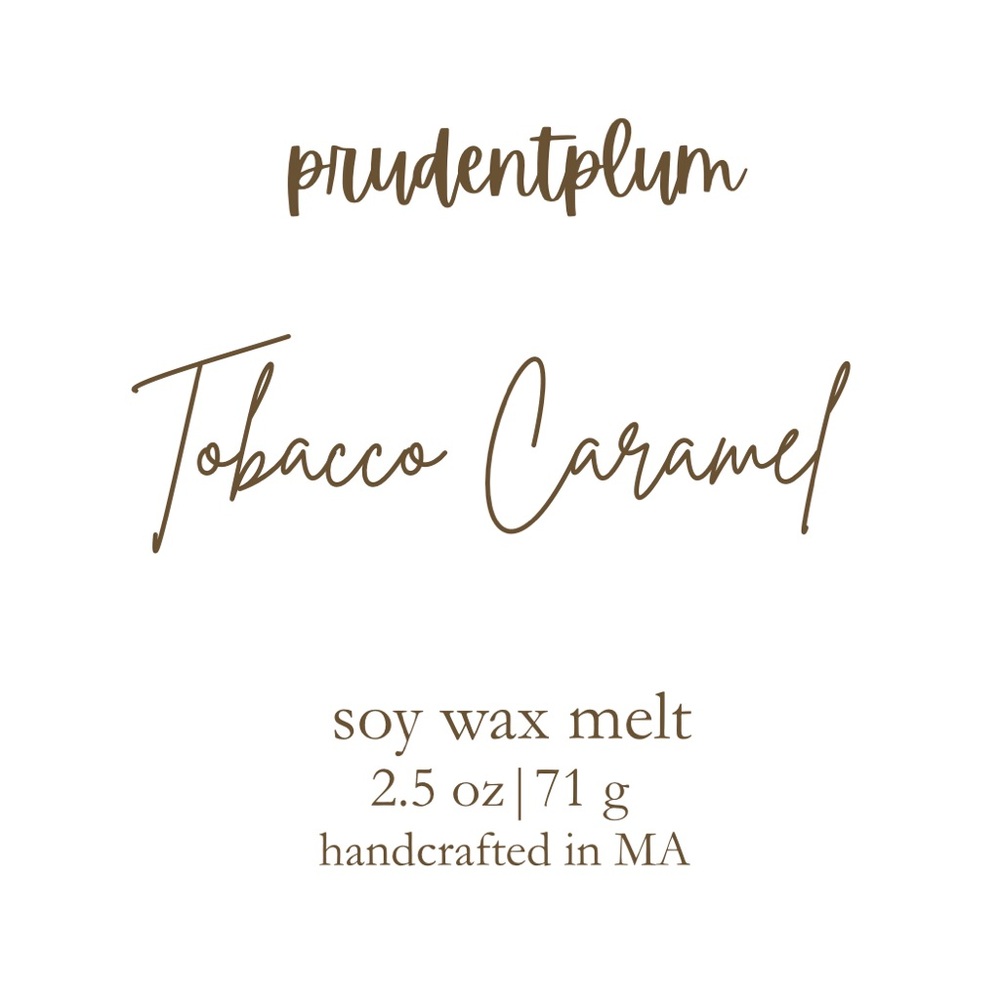 Tobacco Caramel Soy Wax Melt 2.5 oz | Melts For Wax Warmer Clamshell - Picture 2 of 3